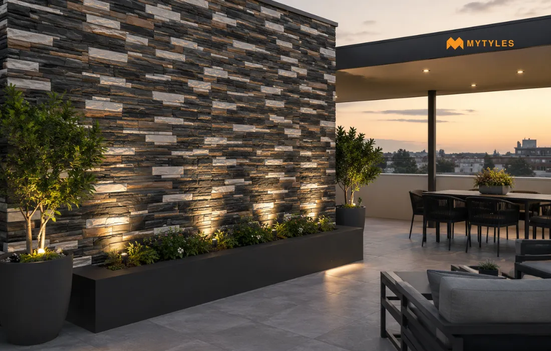 Dholpuri Tiles in Terrace